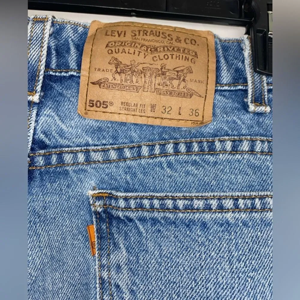 Men’s Levi's 505 Light Stone Wash Regular Fit Straight Leg Jeans 36